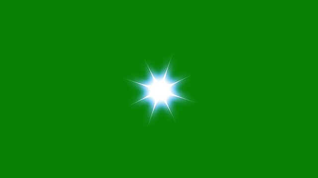 Twinkle Sparkling stars Shine motion on green screen. Twinkle stars light, blinking shining light twinkling effect, white cartoon star glitter sparkle animation with cute blinking doodle star.4k video