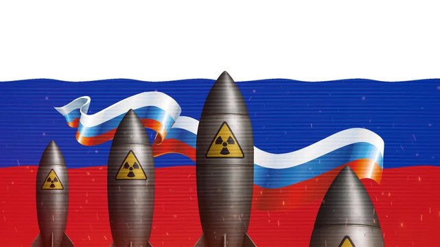 Wavy russian flag background with a decorative tricolor ribbon element design