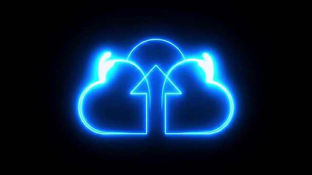 Blue Neon Female Symbol Sign Glowing Video Neon Effects on a Vibrant Blue Background for Modern Gender Identity, Women, Technology, Healthcare, and Digital Concept Designs