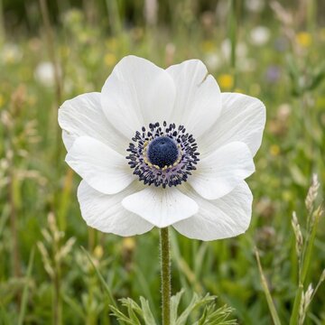 White flower floral botanical nature blossom anemone bloom