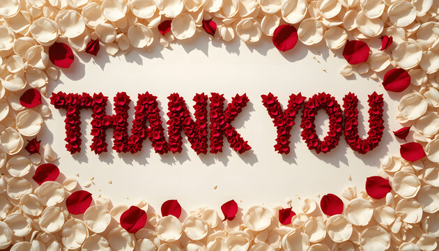 Luxury Thank You Floral Composition with Red and White Roses