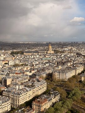 Panoramic View of Paris with Les Invalides from the Eiffel Tower