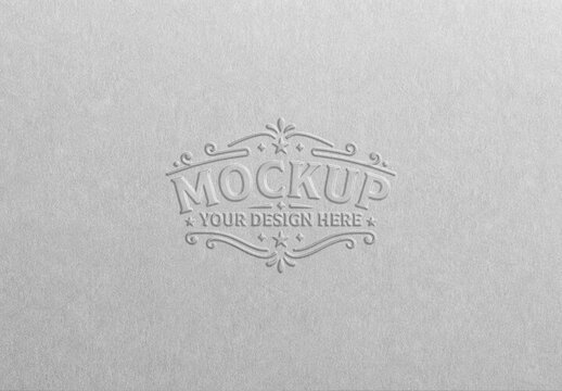 Embossed Paper Logo Mockup