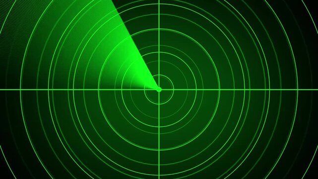 Aircraft signal and guidance hud icon radar animated .Radar screen animation. Signal transmitted sonar radar .Radar point to detect enemy position. 4k Scanning Submarine Radar 