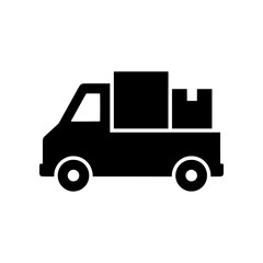 Fototapeta premium Premium Neo Minimal Delivery Truck vector icon representing shipping, logistics, transportation, and online order delivery. Perfect for e-commerce, logistics companies, delivery services, websites, ap