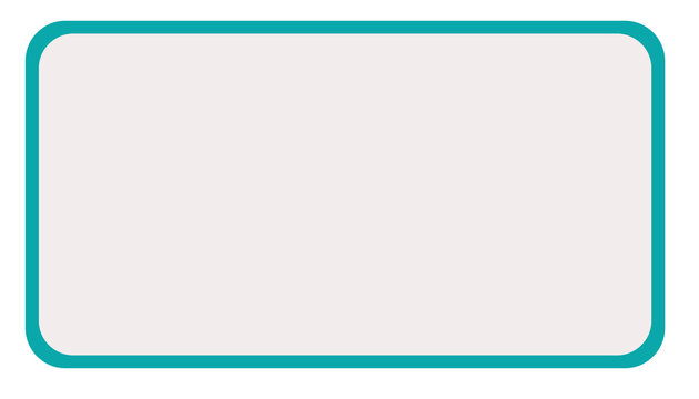 A light beige rectangle with soft rounded corners, outlined by a thin teal border, placed on a clean white background a minimal, empty frame or panel ready for content.