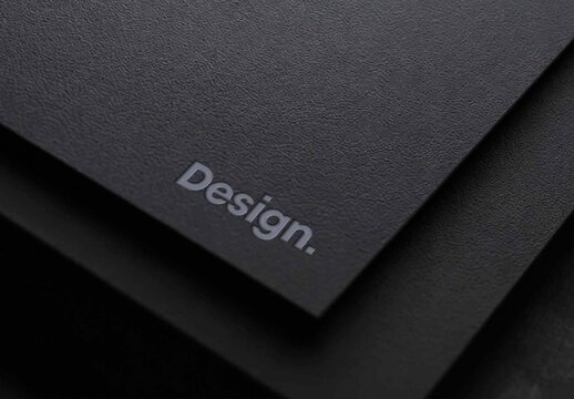 Embossed Logo Mockup on Dark Textured Paper