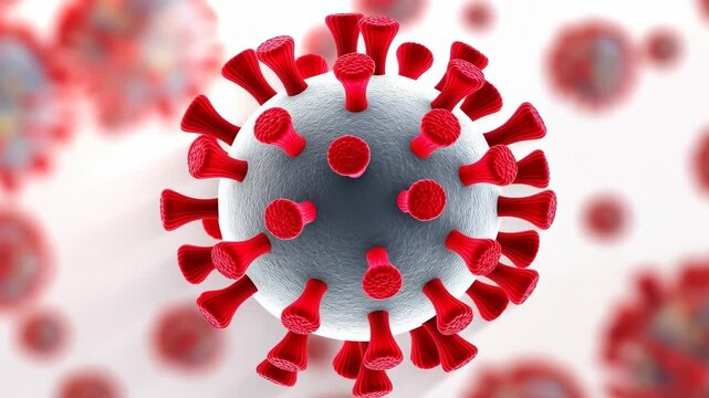 Virus particle background, viral particle pattern white background with copy space, virus particle