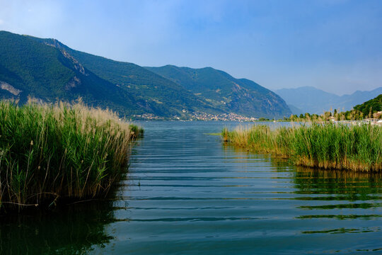 The Sebino lake at Paratico, Brescia province, Italy