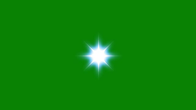 Elegant star twinkling for festive holiday event with sparkling star animation, white cartoon doodle blink with glowing star, glitter Shimmering light sparkling star Shine animation on green screen.4k