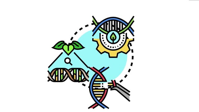 Biotechnology concept merging genetic science, nature and engineering to depict molecular research, gene innovation and bioengineering solutions for healthcare, environment and industry