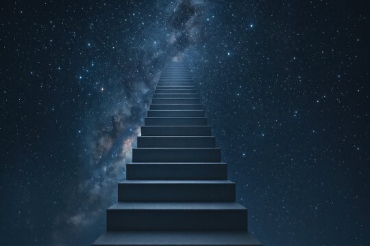 Stairway leads into cosmic infinity.