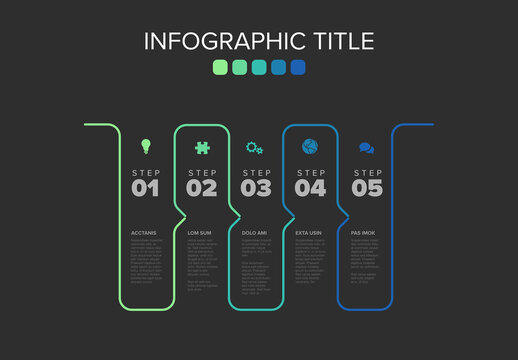 Business Infographic Template with 5 Steps Process Timeline