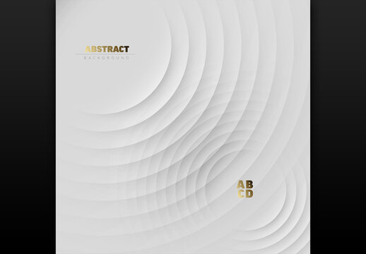 Abstract White Background with Layered Circular Paper Cut Waves
