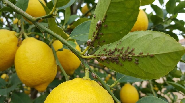 Vibrant green leaves frame small, developing fruit clusters; the natural growth showcases organic texture and life; a peaceful outdoor scene suggesting springtime bounty
