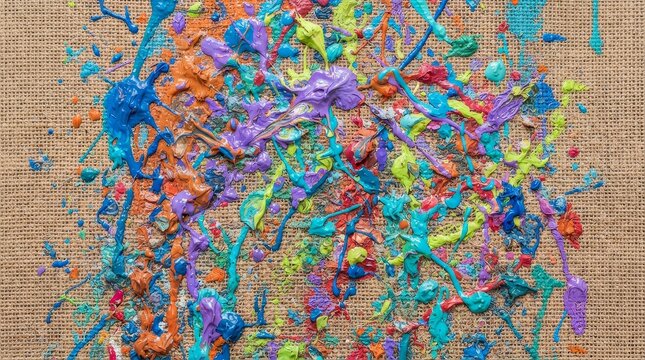 Abstract paint splatter background with vibrant colorful texture