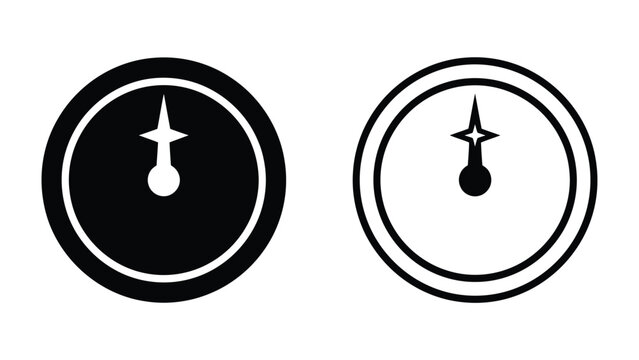 Compass Icon: Two stylized compass icons, one solid black and one outlined, represent direction, navigation, and exploration.