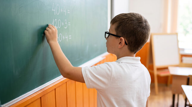 School classroom chalkboard student boy math education learning writing, back school shopping. Education school learning. sale promotion discount offer marketing, colourful poster background