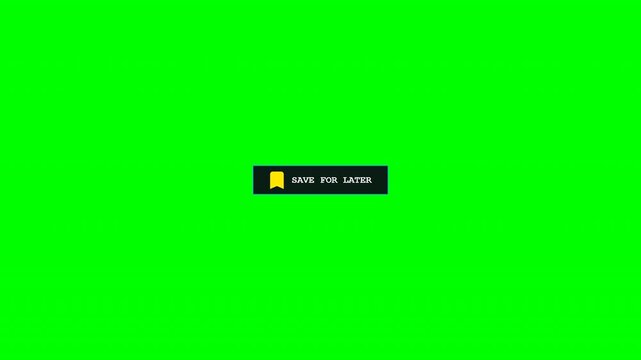 Save bookmark tag icon click animation on green screen