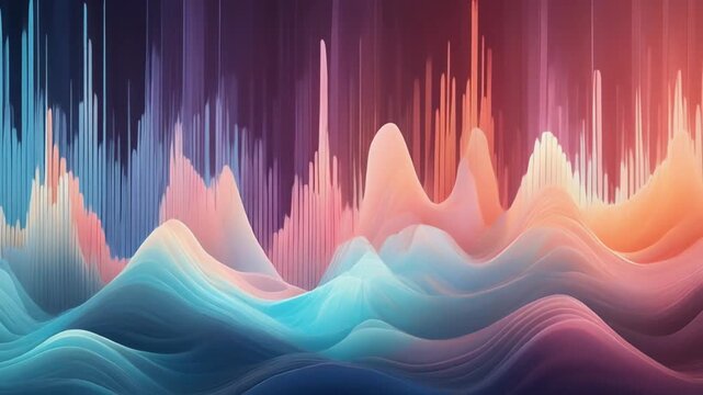 Abstract Soundwave Art Colorful Digital Audio Spectrum with Gradient Hues