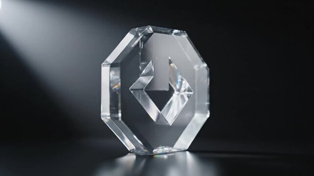 Rotating crystal octagon logo for professional video editing