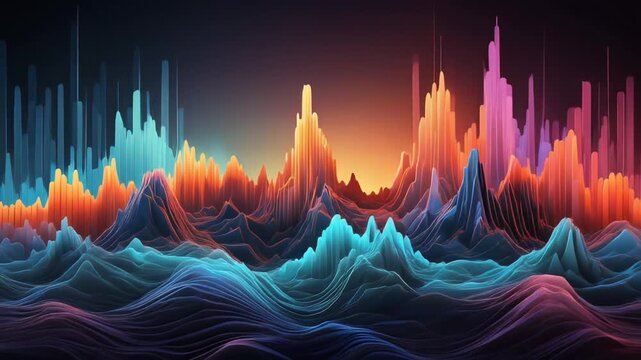 Vibrant Abstract Sound Waveform Spectrum Art