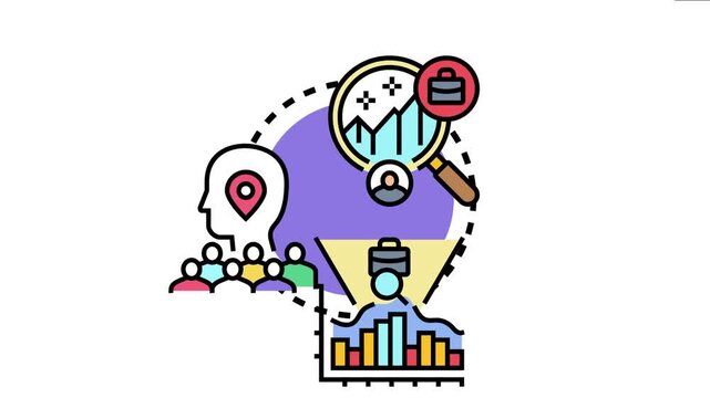 Business concept showing customer research, lead generation, sales funnel optimization, and attracting new clientele for marketing and growth strategies