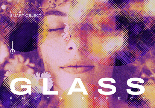 Diagonal Glass Poster Photo Effect Mockup
