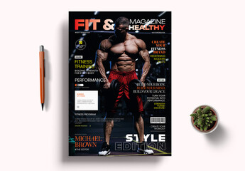 Fitness Magazine Cover Template