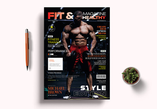 Fitness Magazine Cover Template