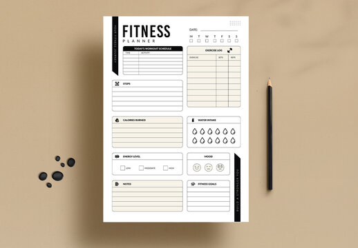 Fitness Planner Template Layout