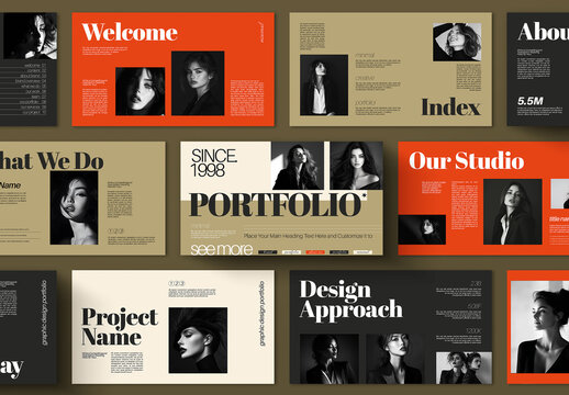 Modern Fashion Portfolio Presentation Template with Editorial Minimal Design