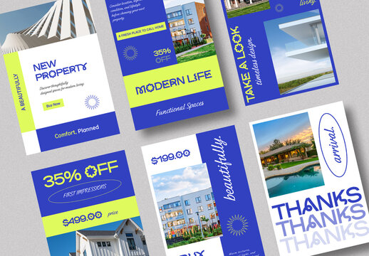 Modern Real Estate Property Social Media Post Template Design