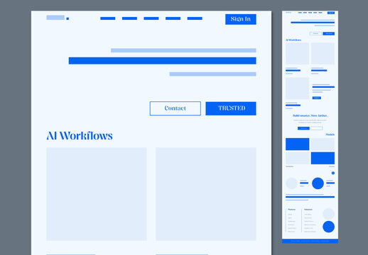 Workflow Landing Page Template with Modern Blue Web Design