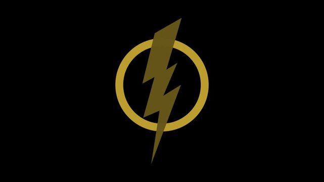 Flickering lightning effect, energy logo. Electricity