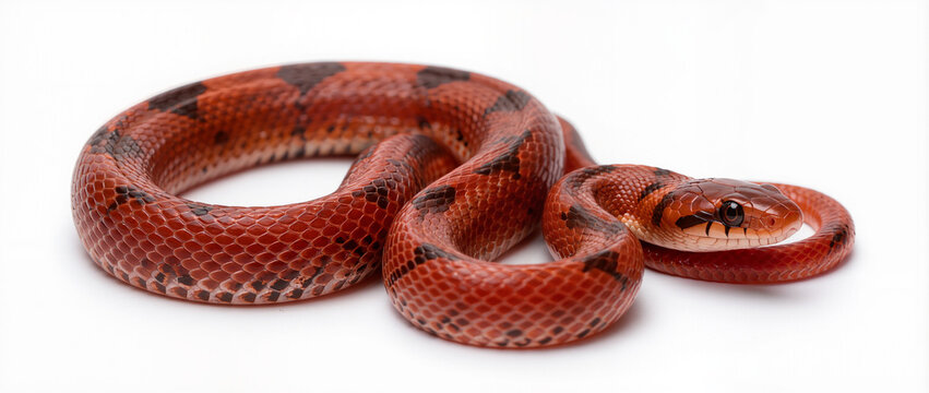 Pygmy Python Isolated on Seamless White Studio Background