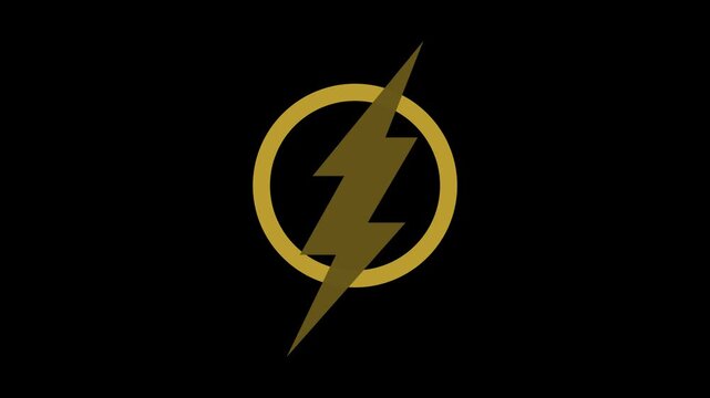 Flickering lightning effect, energy logo.