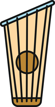 Gusli folk string musical instrument for traditional slavic culture concepts