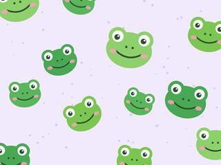 Fototapeta premium Adorable Froggy Faces Children Illustration