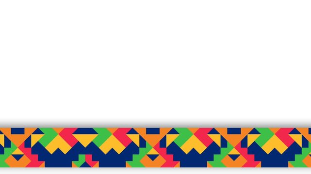 Colorful Hispanic Heritage Month Geometric Border Background with Copy Space.