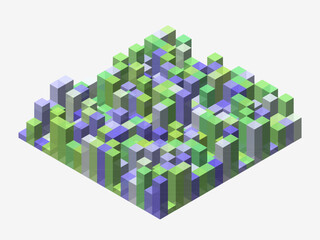 Fototapeta premium Isometric 3D Cube Grid Abstract Vector Background