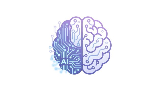 Artificial Intelligence Human Brain Tech Vector Illustration