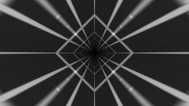 Black and White Futuristic Tunnel Background Seamless Loop
