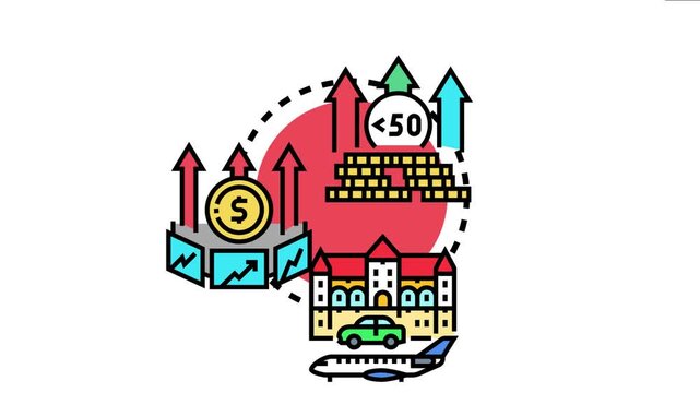 Capitalist bear market exposure concept showing assets, and investments with upward trends, representing market risks and opportunities for economic growth and wealth management