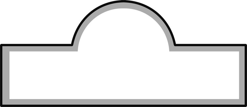 Semicircle Panel Frame Graphic for Curved Backgrounds and Decorative Design