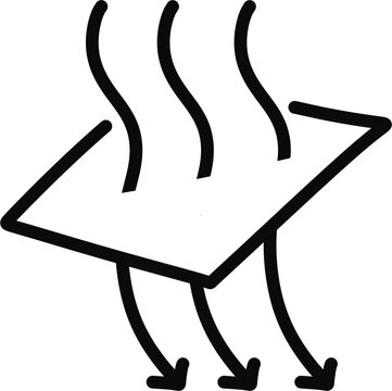 Airflow and Heat Transfer Icon for Breathability, Filtration and Material Flow