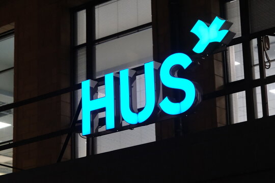 Helsinki, Finland-Nov.30th 2025: Helsinki University Hospital sign