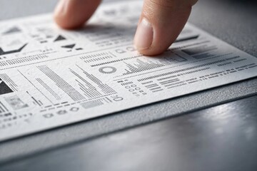 Obraz premium Hand Reviewing Financial Document or Contract Details