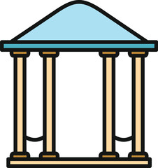 Fototapeta premium Gazebo or pavilion building with a roof and support columns