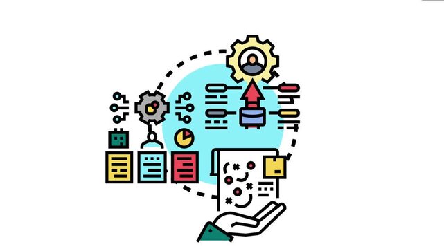 Capability readiness planning process symbolizing strategic goal achievement, resource management, and organizational development with business documents, gears, and progress arrow